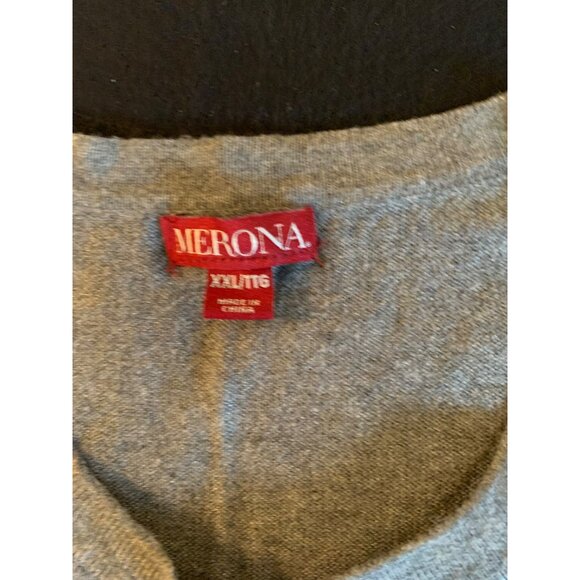 Merona Womens Size XXLarge Grey Cardigan With Sequin Shoulders - Picture 3 of 10